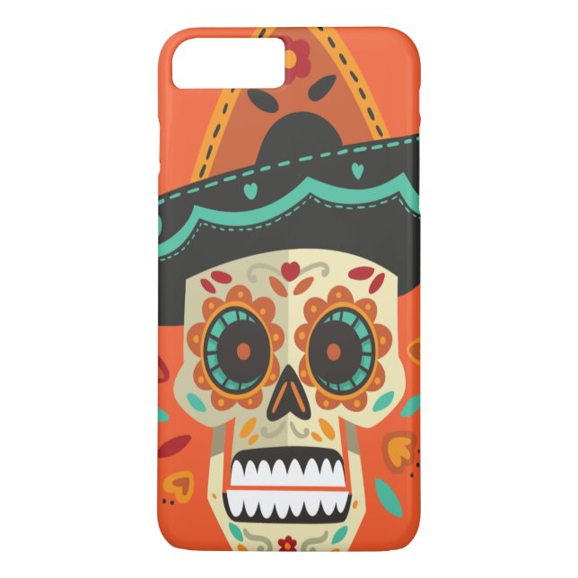 Sugar Skull mit Hat Dia de Muertos | Hülle (Rückseite)