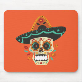 Sugar Skull mit Hat Dia de Muertos | Mousepad