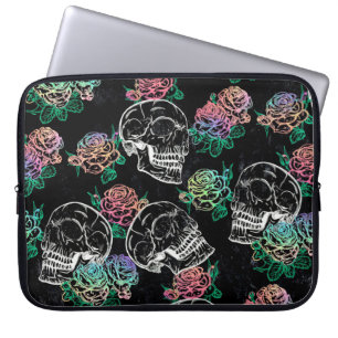 Sugar Skull Ombre Rose   Girly Pastel Grunge Glam Laptopschutzhülle