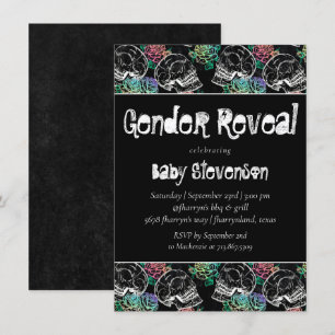 Sugar Skull Ombre Rose   Pastel Gender Reveal Einladung