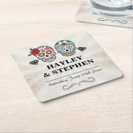 Sugar Skull Rustic Untersetzer Place Wedding Party