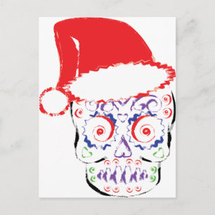 Sugar Skull Santa Feiertagspostkarte