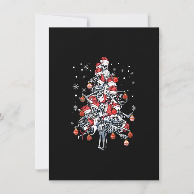 Sugar Skull Santa Hat Christmas Tree Funny Xmas Einladung (Vorderseite)