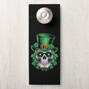 Sugar Skull St Patrick Day Lucky Kleeblatt Türanhänger