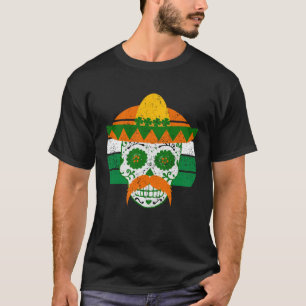 Sugar Skull St Patrick's Day Irish Mexiko Vintag T-Shirt