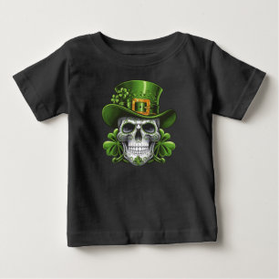 Sugar Skull St Patrick's Day Kleeblatt Baby T-shirt