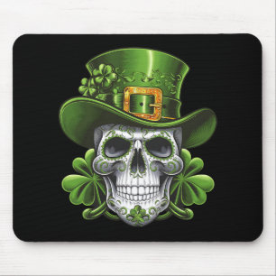Sugar Skull St Patrick's Day Kleeblatt Mousepad