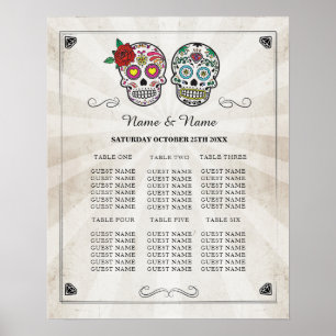 Sugar Skull Table Wedween Poster Seating
