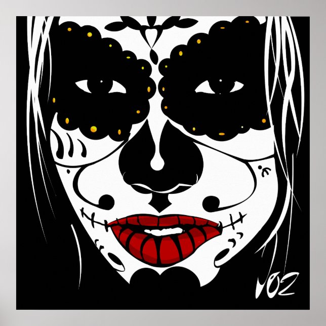 sugar skull vector poster (Vorne)