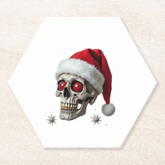 Sugar Skull with Santa Hat Tee Christmas Pajama Xm Untersetzer