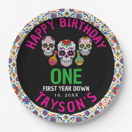 Sugar Skulls Day 1st Birthday Party Colorful Día Pappteller