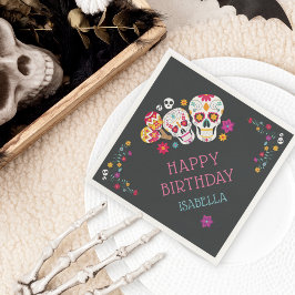 Sugar Skulls Dia de Muertos Thema Geburtstagsparty Serviette