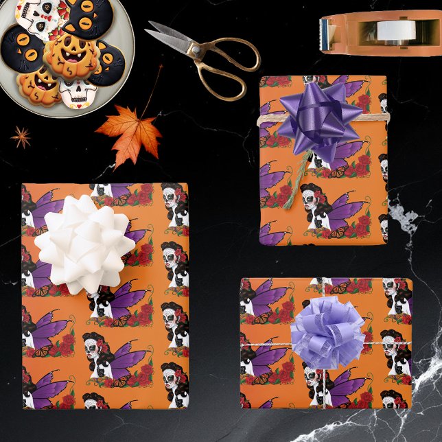 Sugar Skulls Fairy Sunset Geschenkpapier Set (Von Creator hochgeladen)