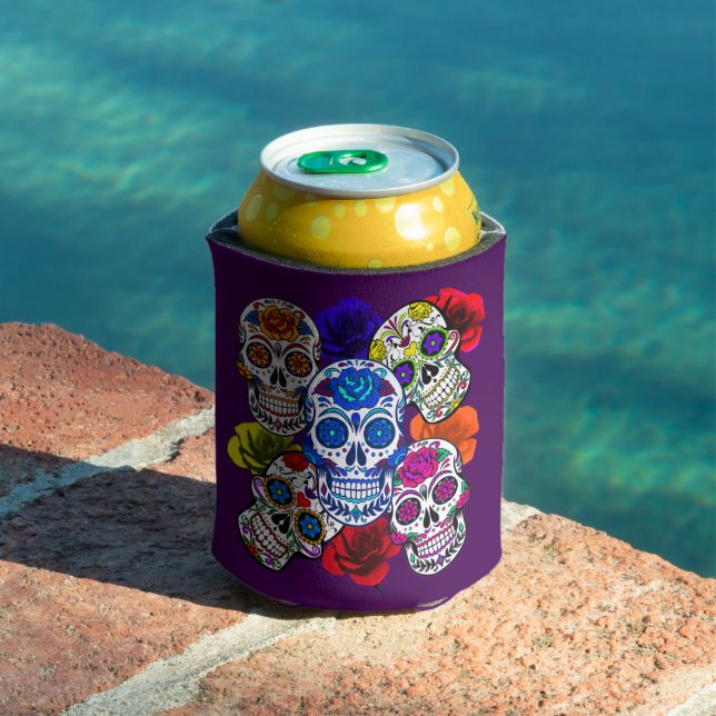 Sugar Skulls Farbenfrohe Rose Cinco Alle Soule Dosenkühler (In Situ Pool)