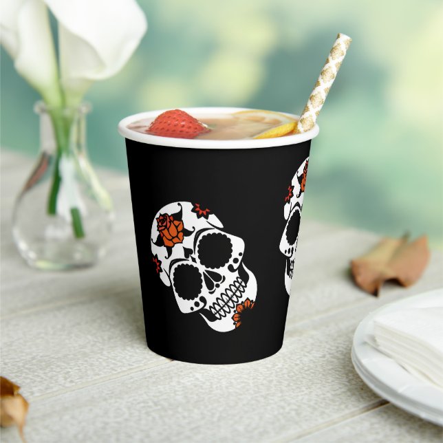 Sugar Skulls Halloween-Party Pappbecher (In Situ)