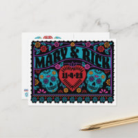 Sugar Skulls Papel Picado Stil Save the Date