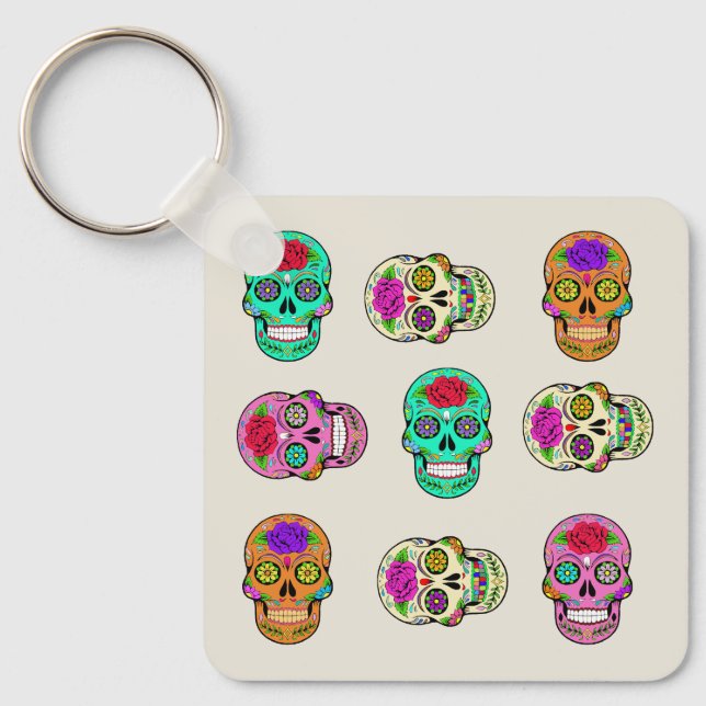 Sugar Skulls Schlüsselanhänger (Vorderseite)