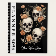 Sugar Skulls Schwarzer Planer 2024 Blütenblut