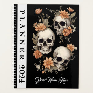 Sugar Skulls Schwarzer Planer 2024 Blütenblut