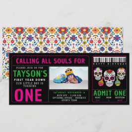 Sugar Skulls Tag 1 Geburtstag Party Colorful Día Einladung