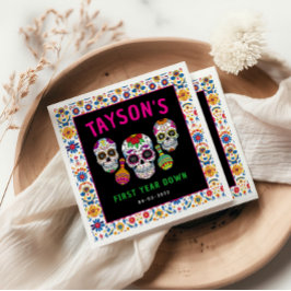 Sugar Skulls Tag 1 Geburtstag Party Colorful Día Serviette