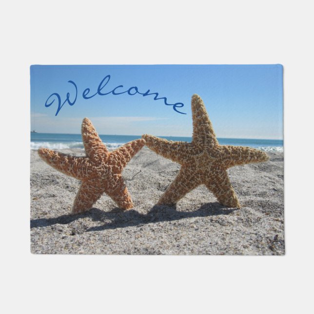 Sugar Starfish am Strand - Willkommen vor der Tür Fußmatte (Vorderseite)