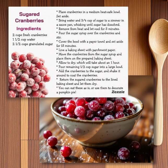 Sugared Cranberries Recipe Card Postkarte (Von Creator hochgeladen)