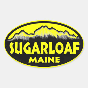 Sugarloaf Maine gelbe ovale Aufkleber