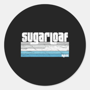 Sugarloaf Maine Me Retro Skifahren Snowboard Runder Aufkleber