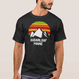 Sugarloaf Maine Mountain Retro Circle Graphics T-Shirt