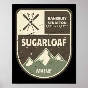 Sugarloaf Maine Skifahren Vintage Poster
