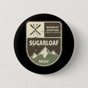 Sugarloaf Maine Skiing Vintag Button