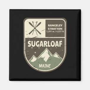 Sugarloaf Maine Skiing Vintag Magnet