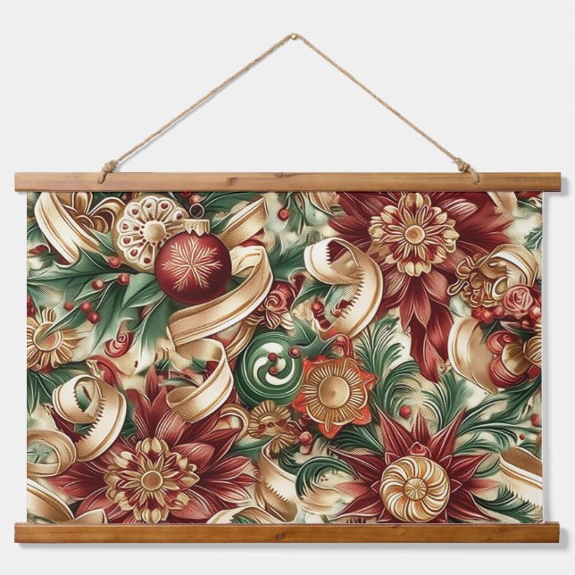 Sugarplum Sparkle Christmas Wandteppich Mit Holzrahmen (Vorne)