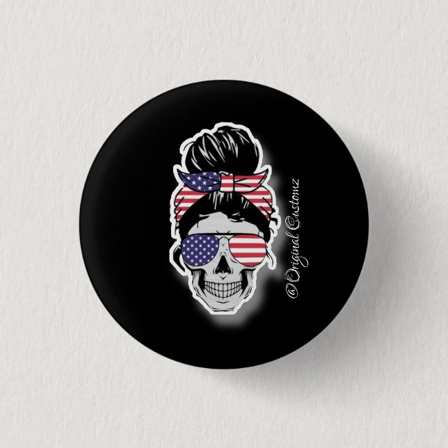 SugarSkull Button USA - Farbthema (Vorderseite)