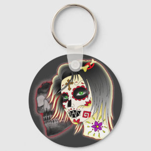 Sugarskull-Dame Schlüsselanhänger