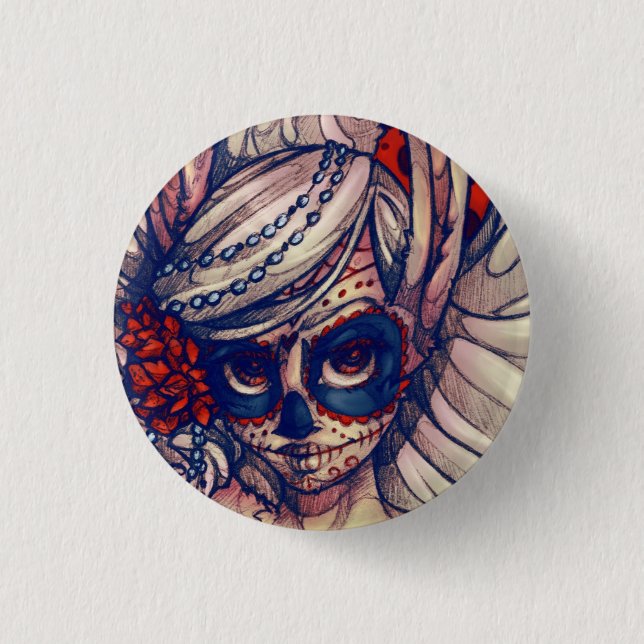 SugarSkull Häschen-Button Button (Vorderseite)