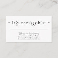 Suggestion de nom Invitation Baby Shower Simple