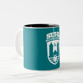 Suhl Mopedsport Simson Schwalbe Logo 2 (schwarz) Zweifarbige Tasse