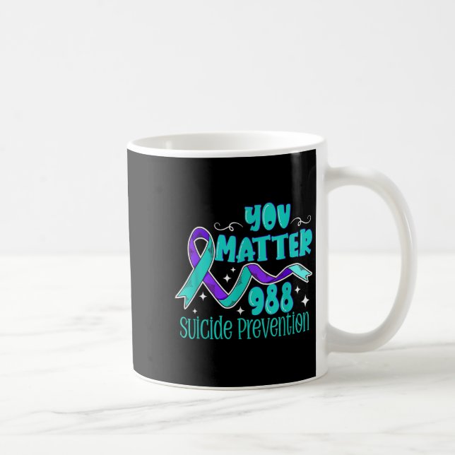 Suicide Awareness - 988 Shirt - Suicide Prevention Kaffeetasse (Rechts)