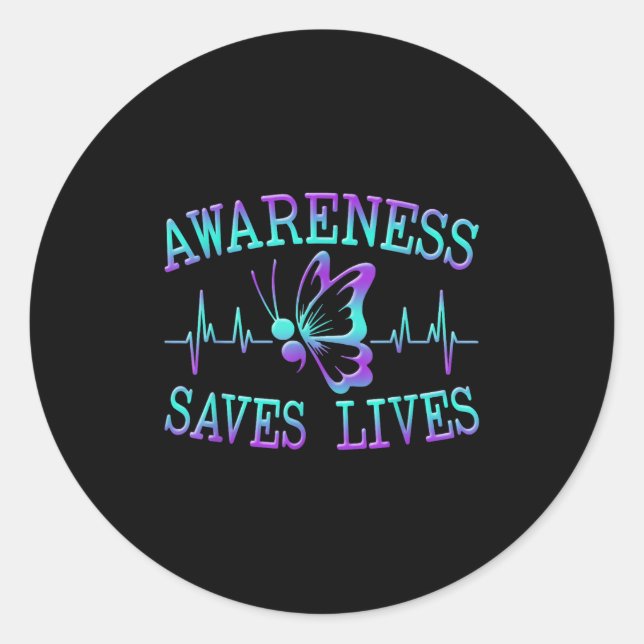Suicide Awareness Suicide Prevention Suprt Survivo Runder Aufkleber (Vorderseite)