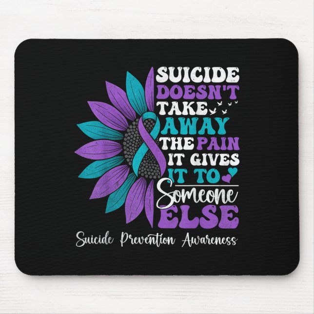 Suicide Pain Sunflower Suicide Prevention Awarenes Mousepad (Vorne)