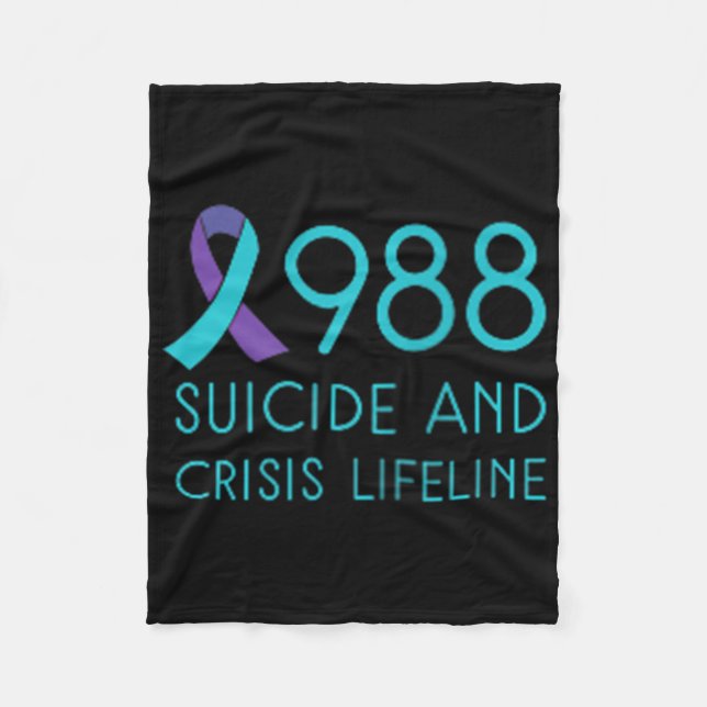 Suicide Prevention 988 - Suicide Awareness - Black Fleecedecke (Vorderseite)