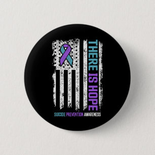 Suicide Prevention American Flag Hoffnung Suicide Button