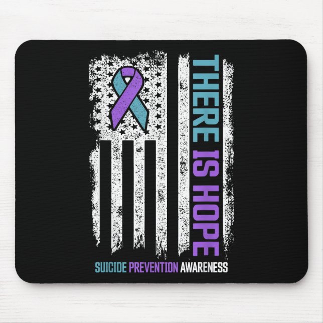 Suicide Prevention American Flag Hoffnung Suicide  Mousepad (Vorne)