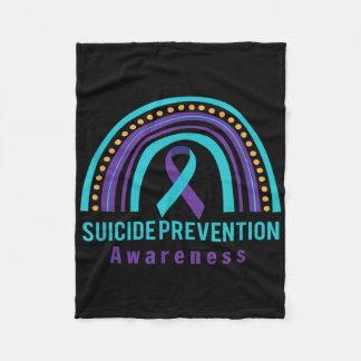 Suicide Prevention Awareness Rainbow &amp; Teal &a Fleecedecke