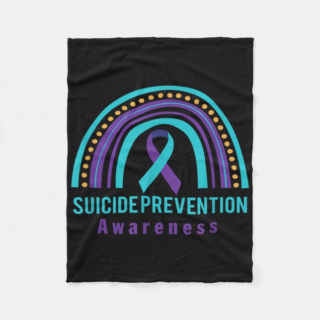 Suicide Prevention Awareness Rainbow &amp; Teal &a Fleecedecke (Vorderseite)
