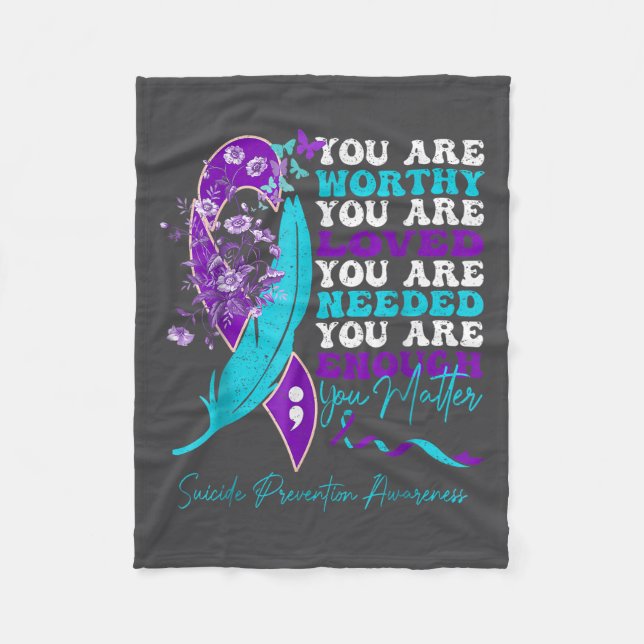 Suicide-prevention Awareness-sitive-motivational-s Fleecedecke (Vorderseite)