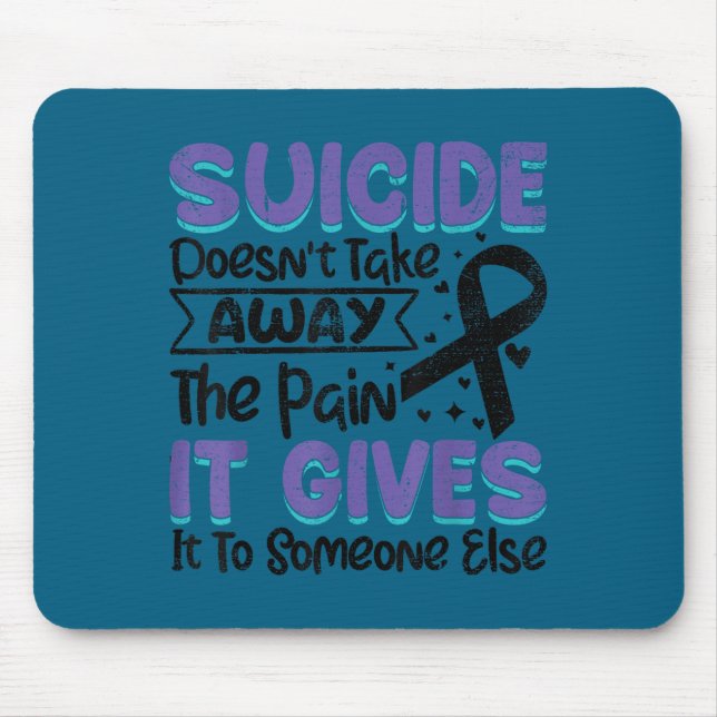 Suicide Prevention Awareness Teal &amp; Purple Rib Mousepad (Vorne)
