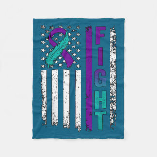 Suicide Prevention Awareness Usa American Flag Rib Fleecedecke